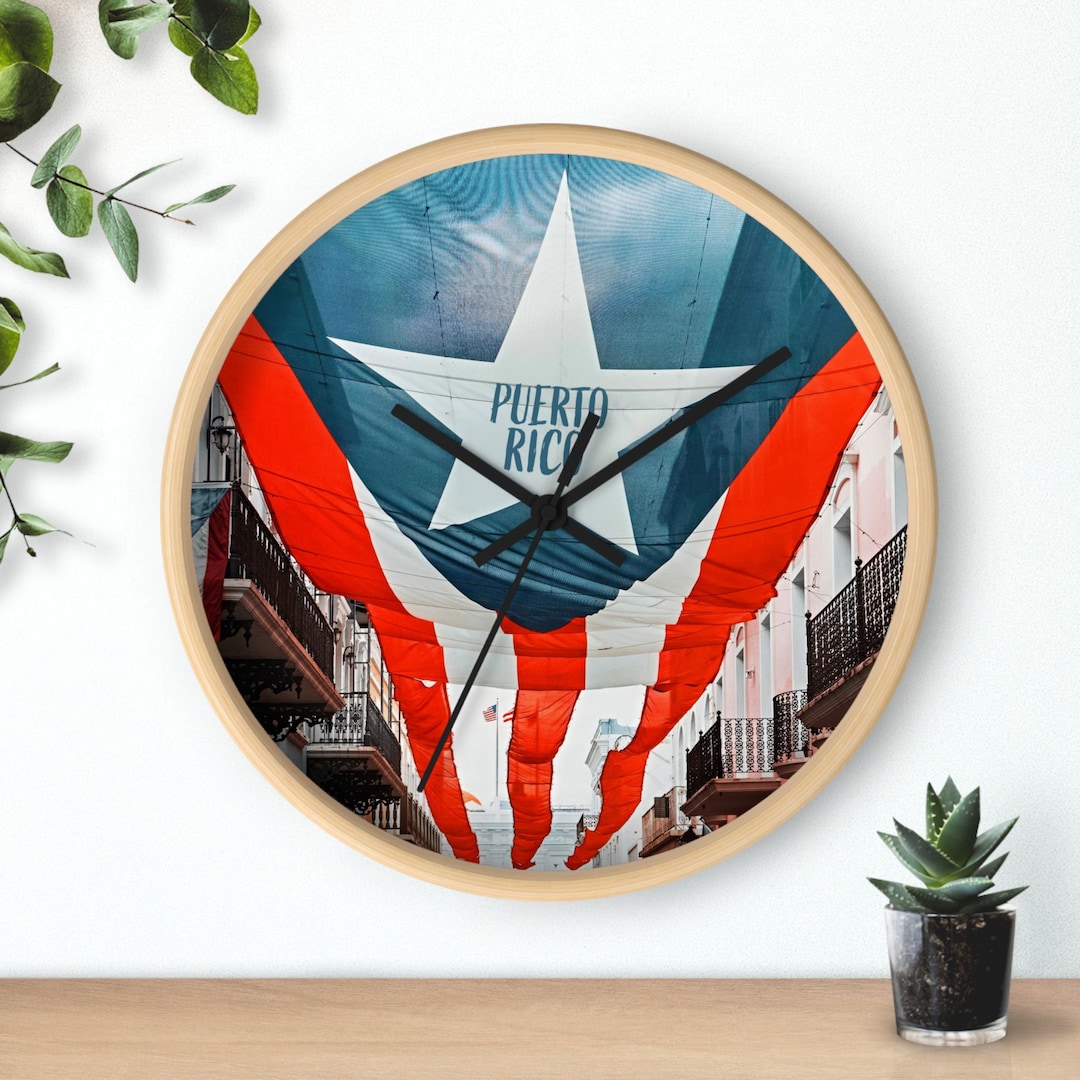Puerto Rican Wall Clock Puerto Rico Flag Boricua PR Flag Etsy