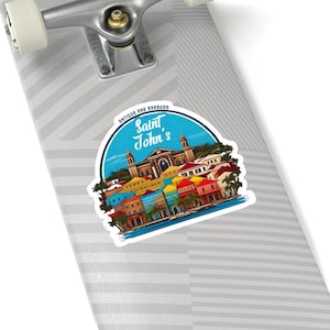 Saint john&#39;s antigua and barbuda stickers ( kiss-cut ) light