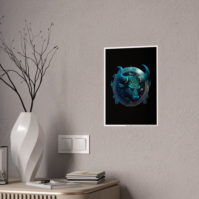 Taurus Poster Wall Art Decor Sign Dark Taurus Zodiac Sign Horoscope
