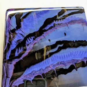 Purple and Black Ink Cobweb Bowl Coasters 22-2 (set of 2)
