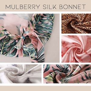 Mulberry Silk Sleep Bonnet for Sleep  | 100% Pure Mulberry Silk Hair Bonnet with Ties | Silk Bonnet Tie | Adjustable Bonnet | Cap