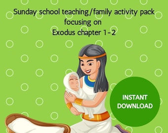 Baby Moses | A4 Size | Sunday School Lesson | Christian | Homeschool Printable | Kids Bible Lesson | Printable Bible Activity | Prayer |