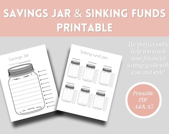 Printable Savings Jar printable tracker savings sinking funds organising finances