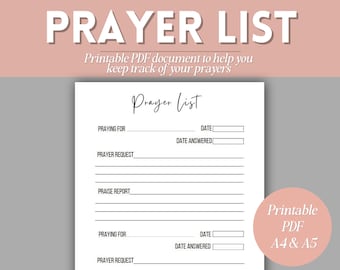 Prayer list planner prayer list for Christians For her for him