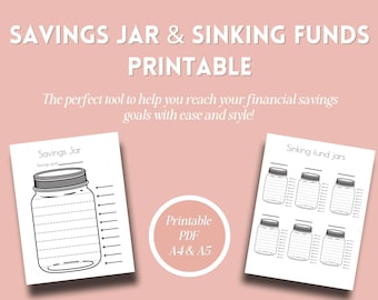 Printable Savings Jar printable tracker savings sinking funds organising finances