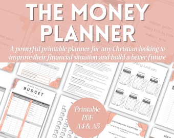 Money Planner Printable Savings Pages Scriptures for Christians Finances organisation Digital Download