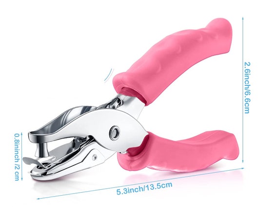 Hole Punch Handheld Hole Puncher 1/4 Inch Hole Paper Punch With Soft Grip  Handles Circle Shape 