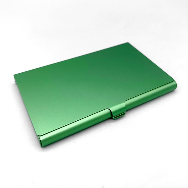 Metal Business Card Holder Case - Blank Laser Engravable - Black, Blue, and Green Bulk