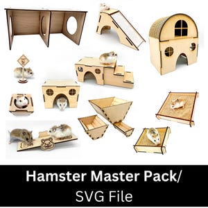 Hamster Master Pack - Túneis, esconderijos, caixas de areia, brinquedos, etc. - Arquivos cortados a laser - SVG - Arquivos prontos para Glowforge - Download instantâneo