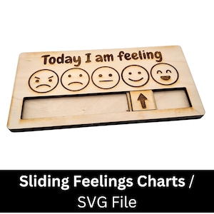 Gráfico de sentimiento deslizante Gráfico de estado de ánimo - Archivos cortados por láser - SVG - Archivos listos para Glowforge - Descarga instantánea