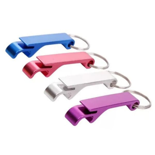 Blank Anodized Aluminum Bottle and Can Openers Keychains For Easy Engraving