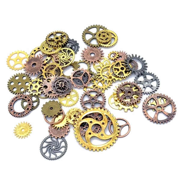 Small Rustic Gear Assortment For Jewelry Making Craft Making Steampunk