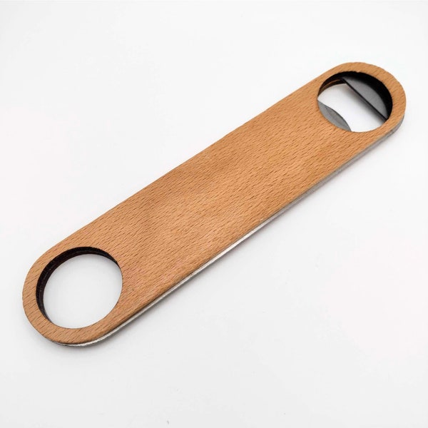 Flat Blank Wood Handle Bottle Opener With Stainless Steel Head Easy Engraving