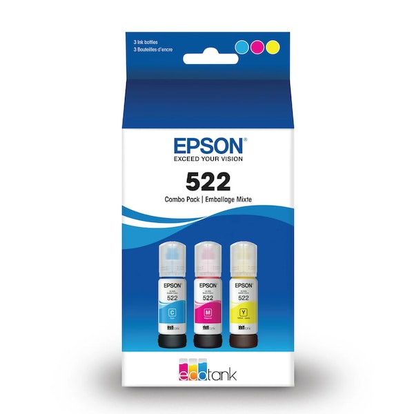 Epson 522 T522 Genuine Printer Ink High Capicty For Epson EcoTank Color Black