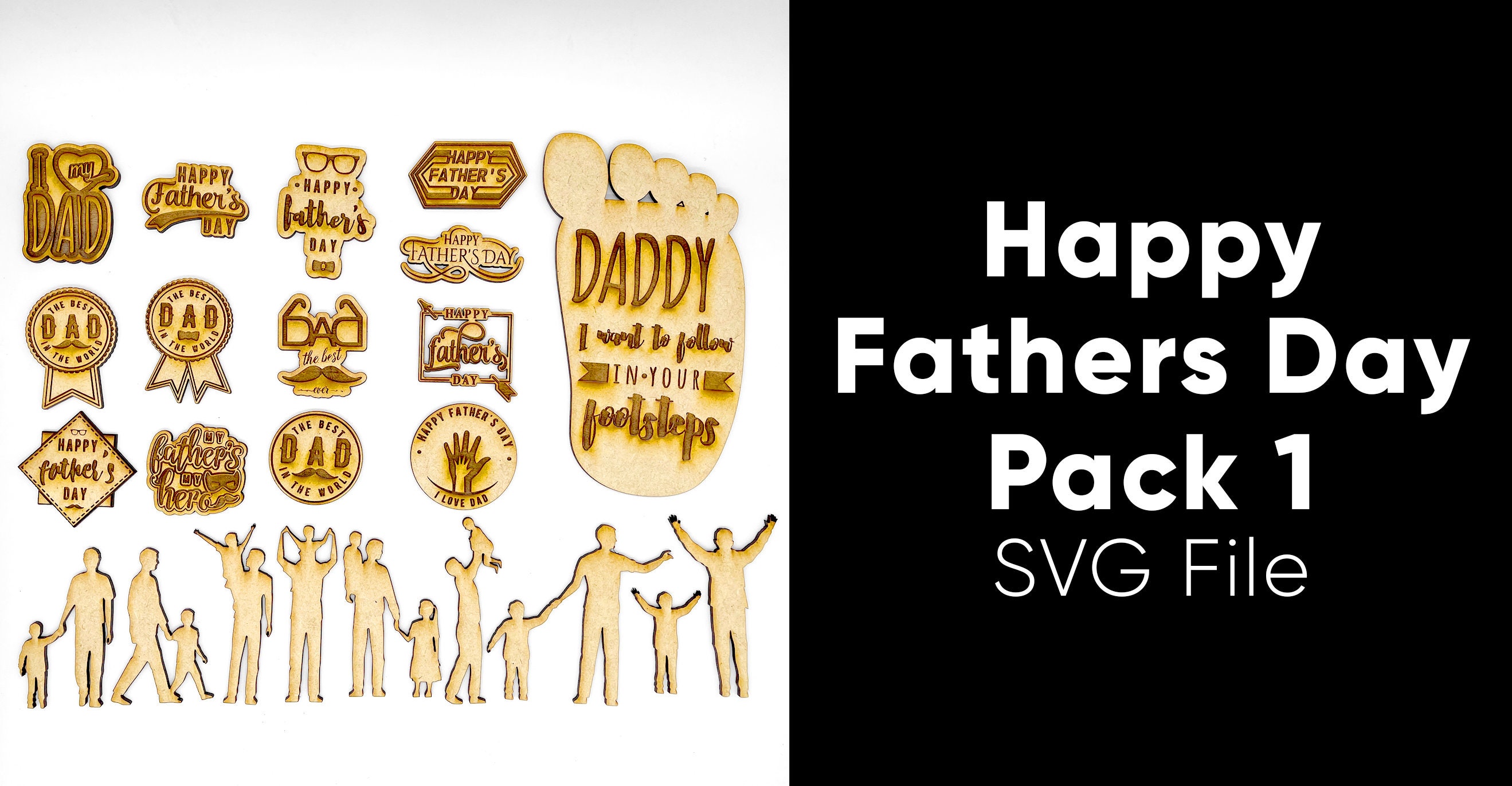 Happy Father's Day SVG Pack 1 Laser Engrave and Cut - Etsy
