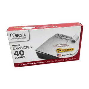 Sobres blancos Mead n.° 6 y n.° 10, caja de 30/40 unidades con tira autosellante
