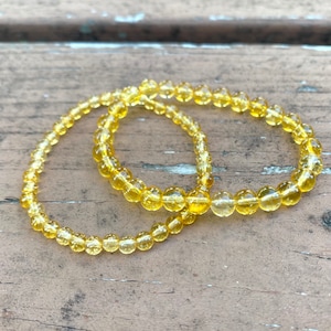 Citrine Stretch Bracelet 4mm  - Joy - Gemstone Beaded - Bracelet Healing Bracelet thin stackable