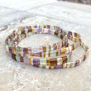 Miyuki Tila Mermaid bracelet gold silver tile stackable minimal