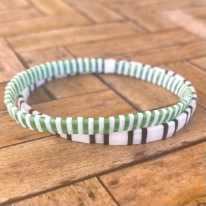Miyuki quarter Tila bracelet boho Japanese glass tile stackable minimal