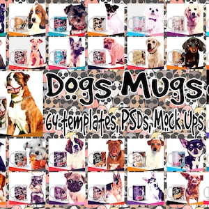 DOGS Mugs Templates PSD JPEG Mock Ups