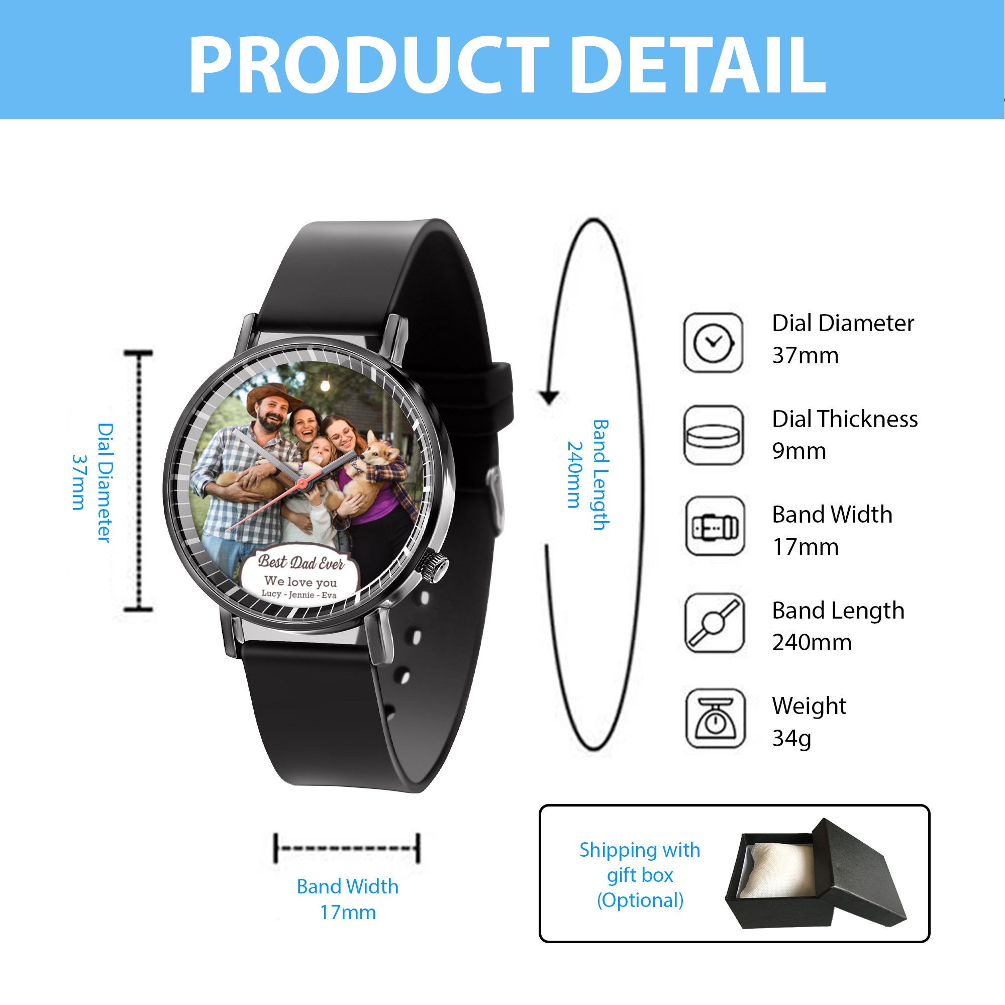 Personalized Watches for Men, Father's Day Gifts for Dad, Birthday ...