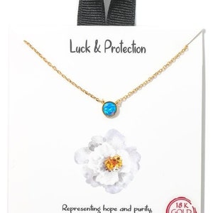 Single Gem Charm 18K Gold-Plated Necklace