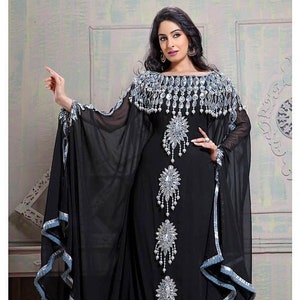 Handmade Beaded Kaftan Gown: Dubai Arabic Wedding Dress