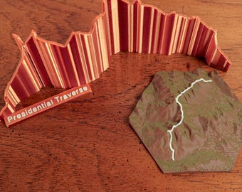 Presidential Traverse Topo Sculpture - Trail Art
