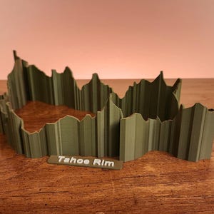 Tahoe Rim Spuren Skulptur | GPS & Höhe Genau | Tahoe Rim Wanderkarte