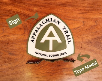Bord Appalachian Trail – topografische wandelroute, gepersonaliseerd cadeau