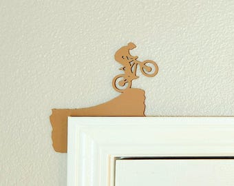 Door Topper Mountain Bike Decoration | INWARD facing version | Mountain biker decor | MTB cycling gift |
