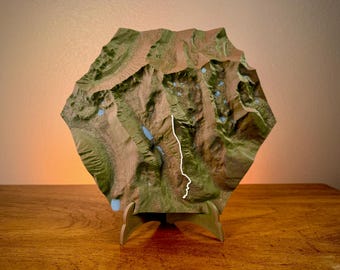 Quandary Peak Topo Sculpture - Colorado 14er Hiking Gift