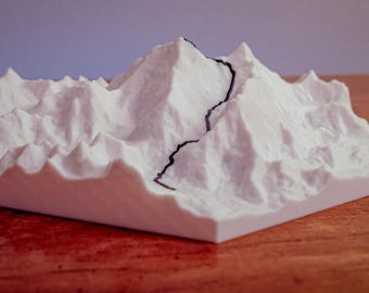 Mount Everest - South Col Route Topo Sculpture