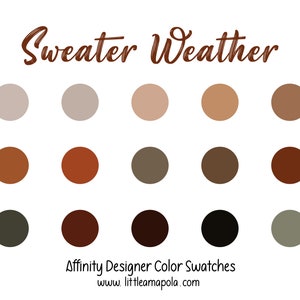 Sweater Weather Color Palette | Affinity Designer Swatches | Handpicked Autumn Colors