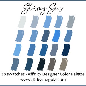 Affinity Designer Color Palette | Stormy Seas | Handpicked Color Swatches