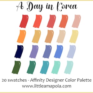 Affinity Designer Color Palette | A Day in Korea | Handpicked Color Swatches