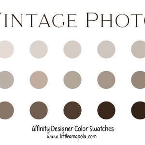 Vintage Photo Color Palette | Affinity Designer Swatches | Handpicked Vintage Colors