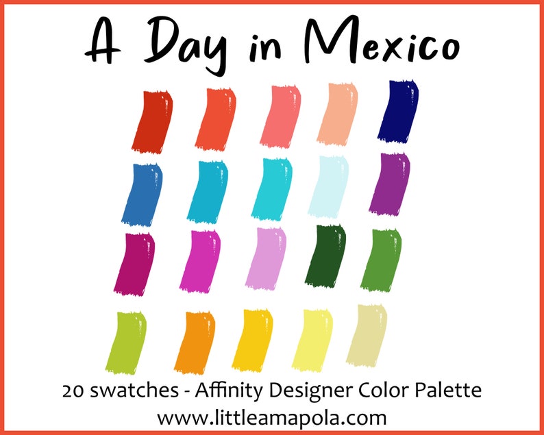 Affinity Designer Color Palette | A Day in Mexico | Handpicked Color ...
