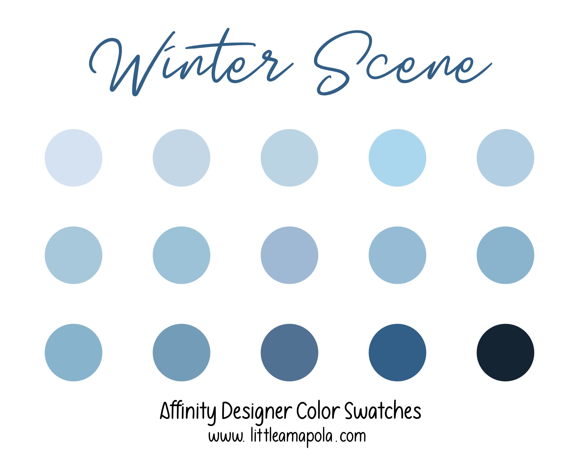 Winter Scene Color Palette Affinity Designer Swatches Etsy
