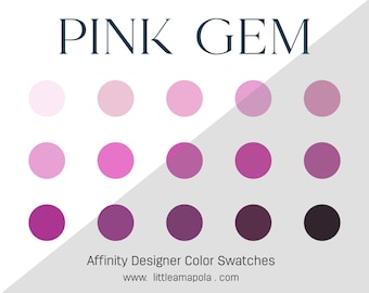 Pink Gem Color Palette | Affinity Designer Swatches | Handpicked Pink Jewel Colors