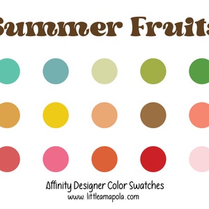 Summer Fruits Color Palette | Affinity Designer Swatches | Handpicked Retro Colors