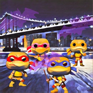 Turtle Pop Inspired Rooftop PNG digital download, transparent background