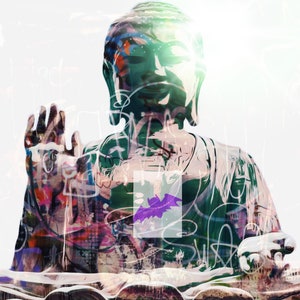 Buddah Graffiti Transparent Background PNG Digital Download for your own projects **Custom**
