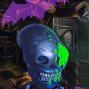 Xeno Alien Inspired Painting PNG Image for personal use, transparent background ***custom***