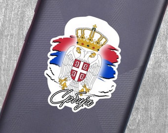 Serbien Aufkleber für Laptop, Flasche, Wasserflasche