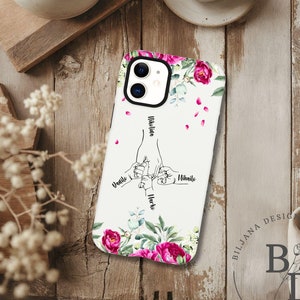 Personalised mum kids Hands Phone Case | Custom hand-holding family iPhone, Samsung Case | Best mum | Gift for mum, grandma