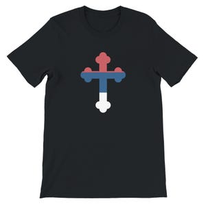 Celebrate your Serbian heritage with this bold and modern t-shirt featuring the iconic Serbian Orthodox cross ✝️, designed in the colors of the Serbian flag 🇷🇸 – red, blue, and white. This minimalist yet meaningful design is a powerful expression of national pride, faith, and identity.