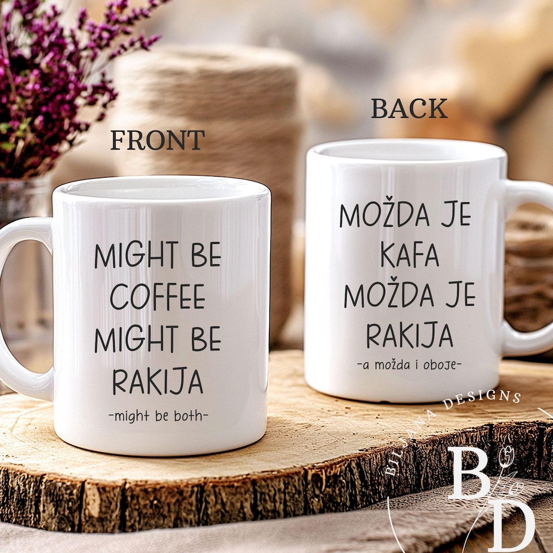 Rakija Mug: Funny Serbian Coffee Mug, Balkan Gift - Etsy