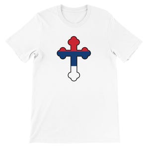 Celebrate your Serbian heritage with this bold and modern t-shirt featuring the iconic Serbian Orthodox cross ✝️, designed in the colors of the Serbian flag 🇷🇸 – red, blue, and white. This minimalist yet meaningful design is a powerful expression of national pride, faith, and identity.