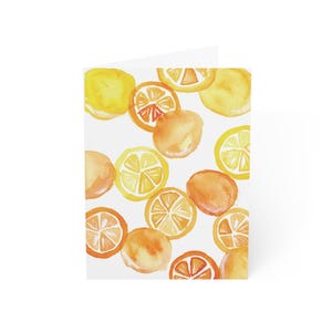 Lemon Greeting Card Watercolor Oranges and Lemons Summer Vibes